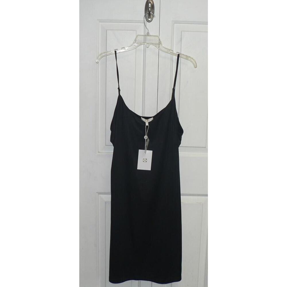 WAYF‎ Women's V-Neck Adjustable Strap Polyester Blend Slip in Black 2X